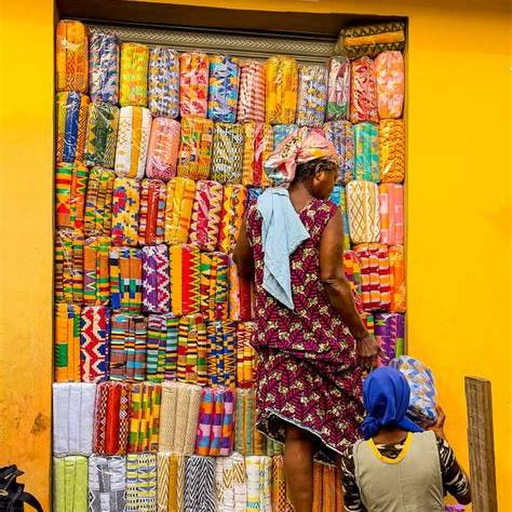 Kente market in Ghana